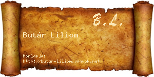 Butár Liliom névjegykártya